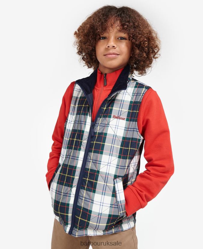 Finnar Gilet Barbour Boys R08LB62494 Clothing Summer Ivy Tartan - Click Image to Close