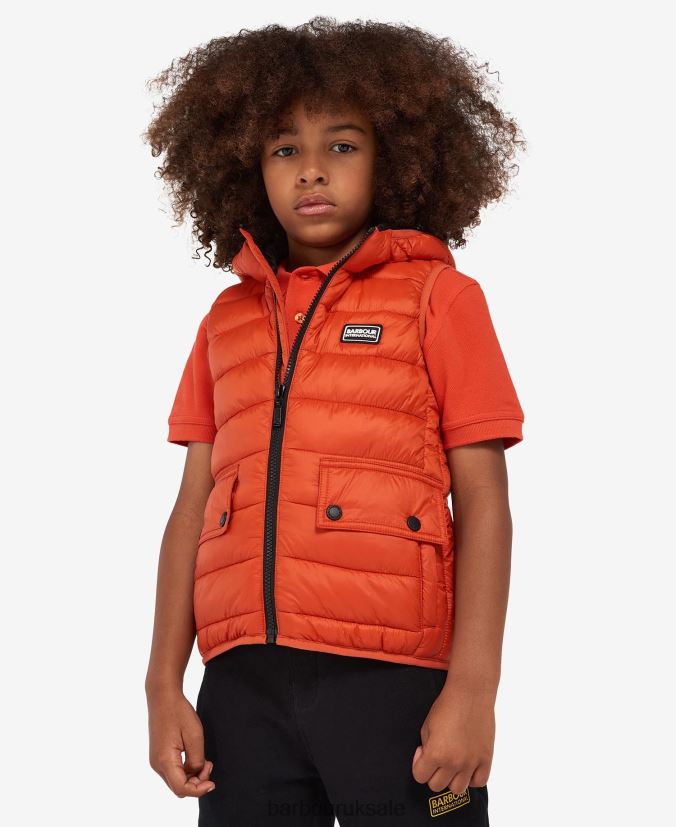 Hooded Racer Gilet Barbour Boys R08LB62489 Clothing Classic Orange