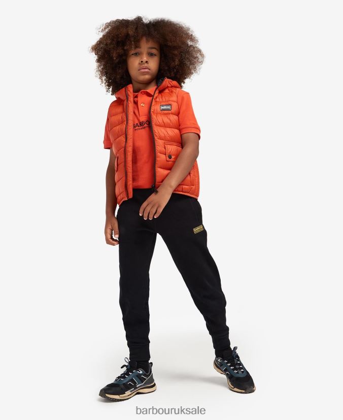 Hooded Racer Gilet Barbour Boys R08LB62489 Clothing Classic Orange