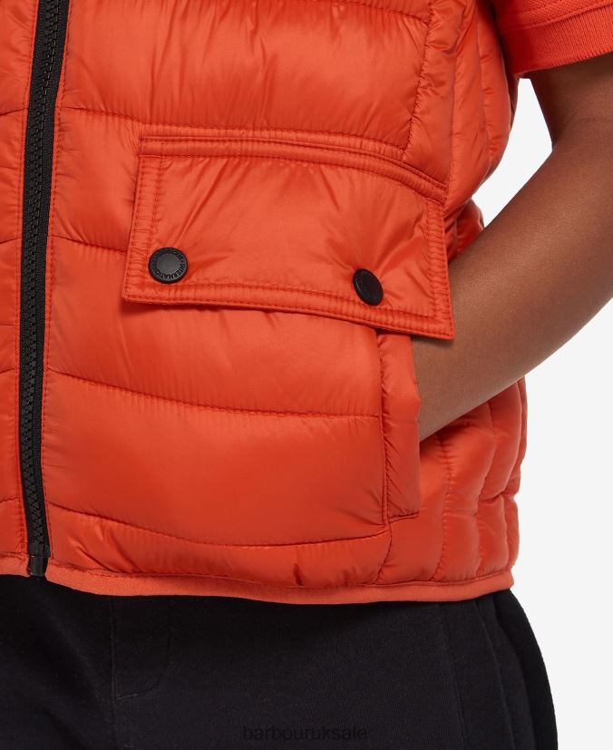 Hooded Racer Gilet Barbour Boys R08LB62489 Clothing Classic Orange