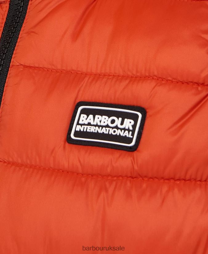 Hooded Racer Gilet Barbour Boys R08LB62489 Clothing Classic Orange