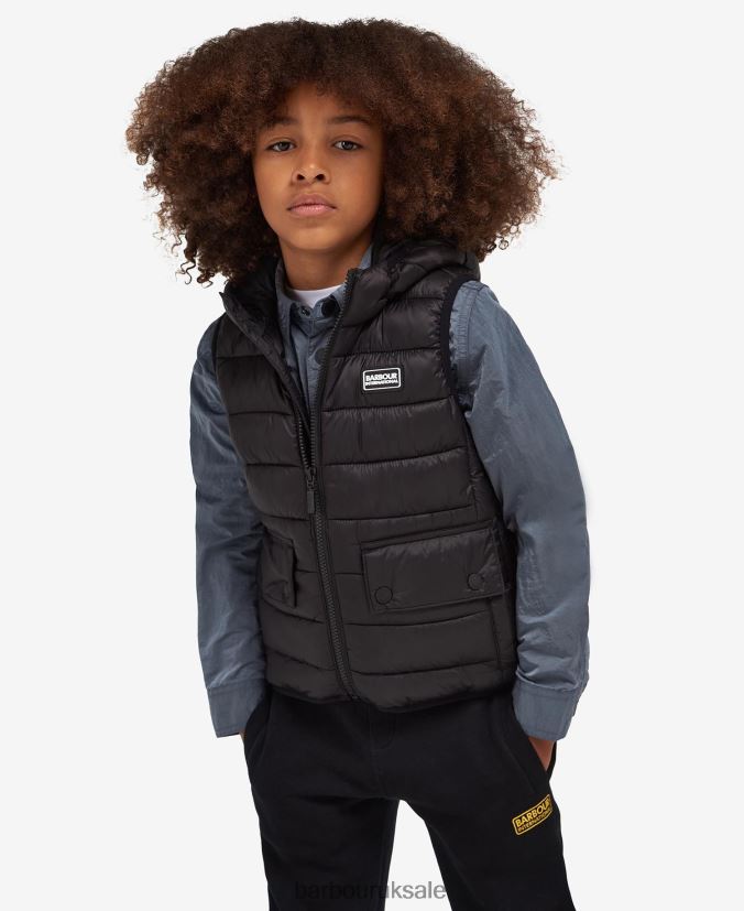 Hooded Racer Gilet Barbour Boys R08LB62495 Clothing Classic Orange