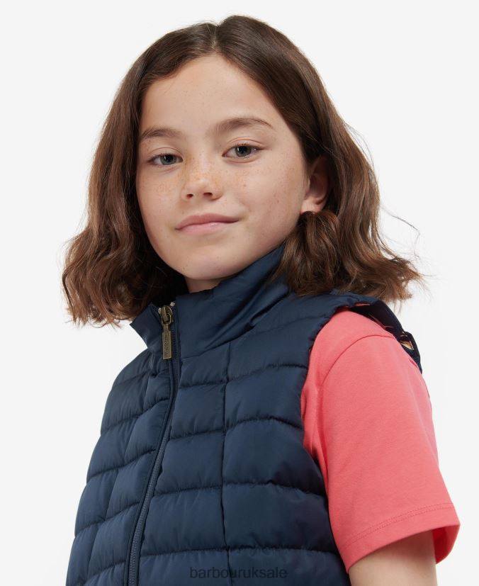 Yara Gilet Barbour Girls R08LB62552 Clothing Navy/Navy Multi Dog