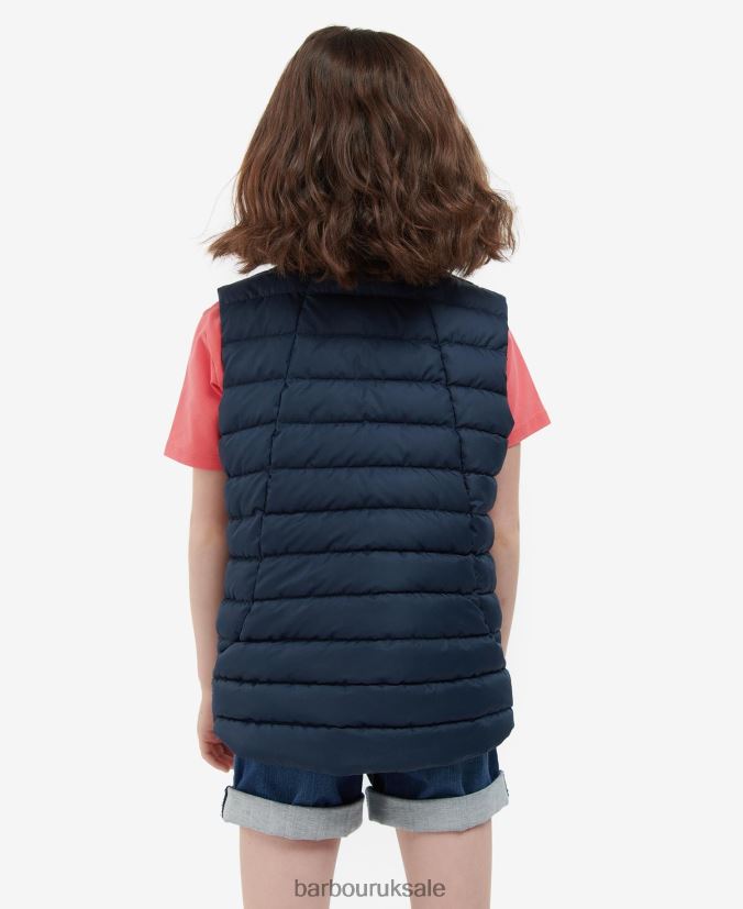 Yara Gilet Barbour Girls R08LB62552 Clothing Navy/Navy Multi Dog