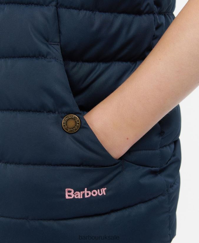 Yara Gilet Barbour Girls R08LB62552 Clothing Navy/Navy Multi Dog