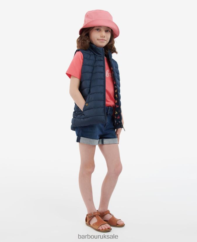 Yara Gilet Barbour Girls R08LB62552 Clothing Navy/Navy Multi Dog