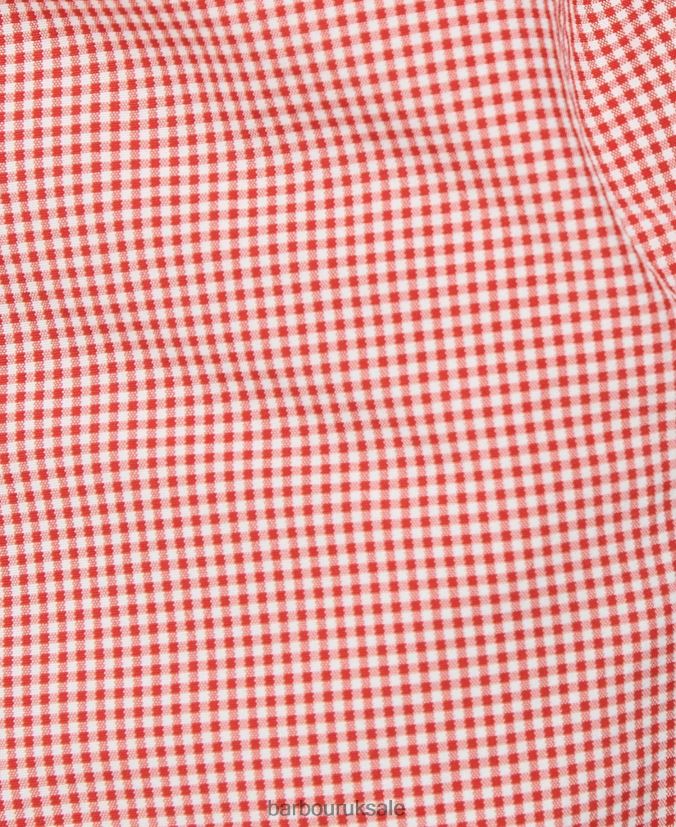 Gingham Swim Shorts Barbour Boys R08LB62511 Clothing Classic Red