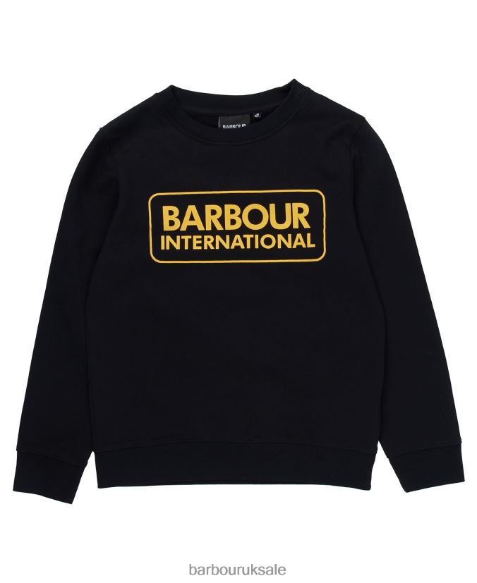 Large Logo Crew Jumper Barbour Boys R08LB62532 Clothing Black