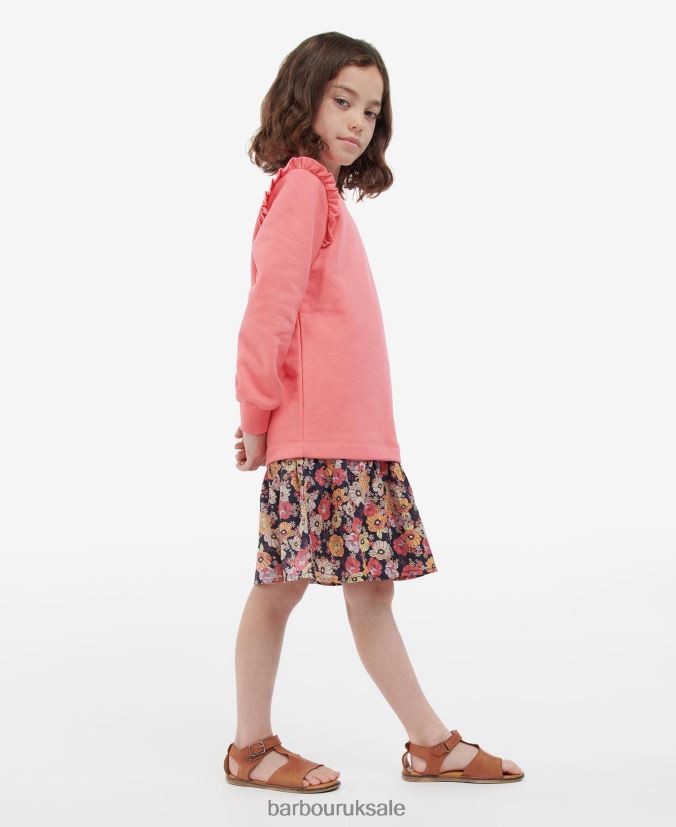 Lyla Dress Barbour Girls R08LB62570 Clothing Pink Punch