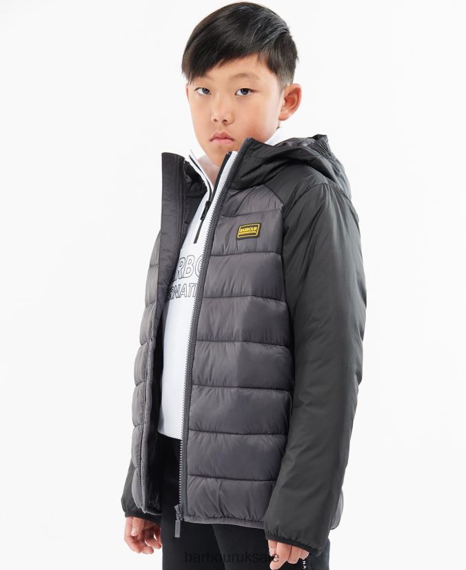 Hooded Dulwich Quilted Jacket Barbour Boys R08LB62479 Clothing Navy - Click Image to Close