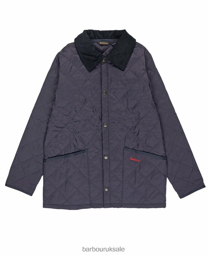 Liddesdale Quilted Jacket Barbour Boys R08LB62481 Clothing Dark Olive/Red