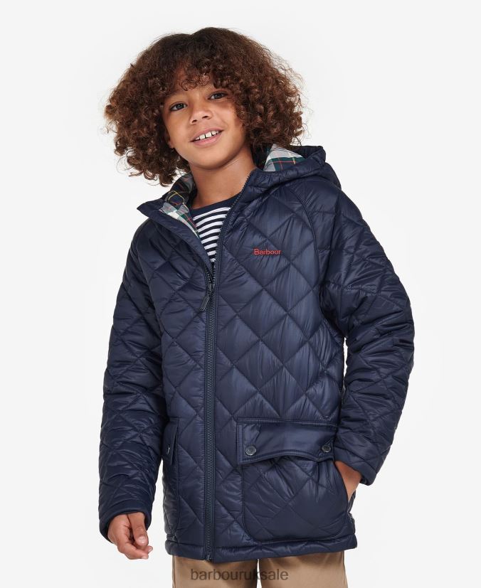 Merton Quilted Jacket Barbour Boys R08LB62474 Clothing Classic Navy