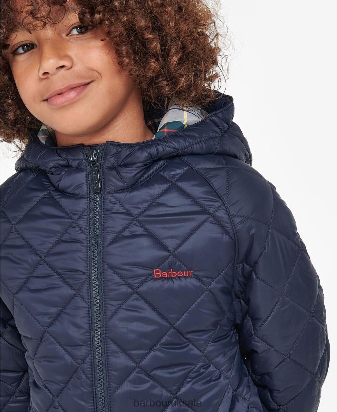 Merton Quilted Jacket Barbour Boys R08LB62474 Clothing Classic Navy