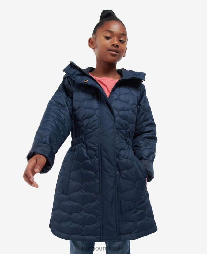 Nahla Quilted Jacket Barbour Girls R08LB62551 Clothing Classic Navy - Click Image to Close