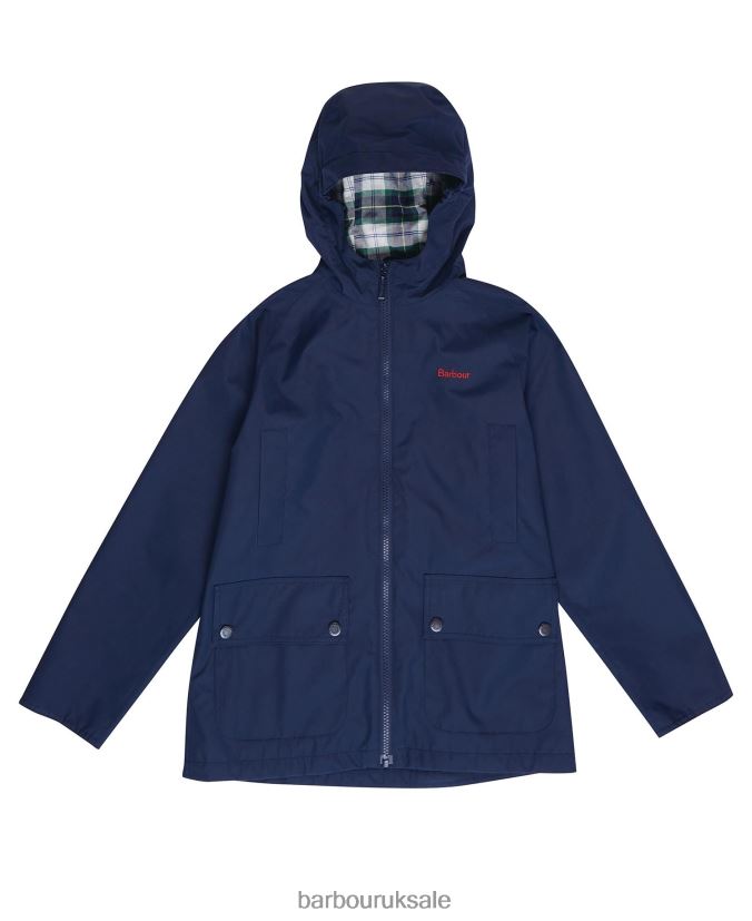 Hooded Domus Showerproof Jacket Barbour Boys R08LB62490 Clothing Classic Navy