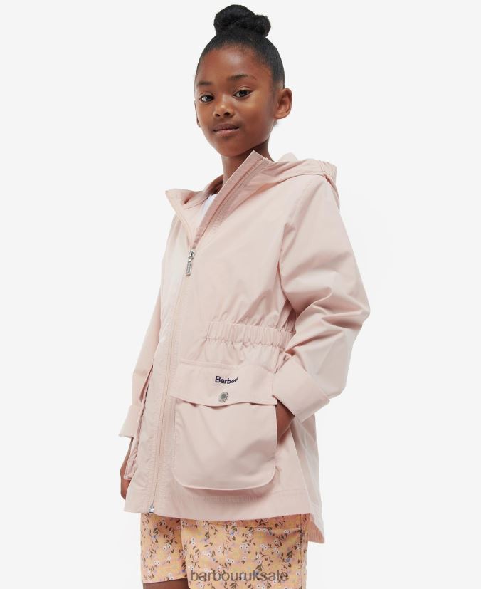 Maara Showerproof Jacket Barbour Girls R08LB62555 Clothing Light Peach - Click Image to Close