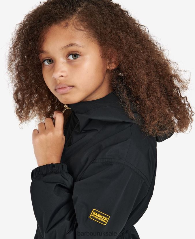 Valtteri Showerproof Jacket Barbour Girls R08LB62558 Clothing Classic Black