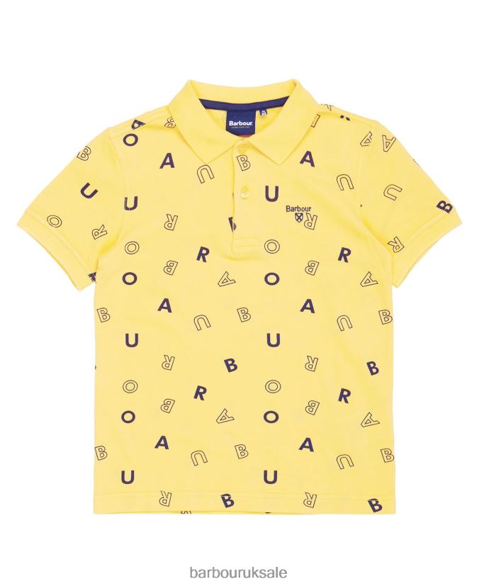 Casper Polo Shirt Barbour Boys R08LB62518 Clothing Sunbleached Yellow