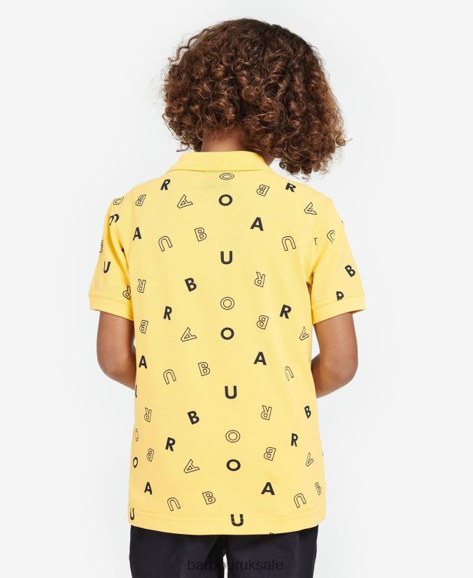 Casper Polo Shirt Barbour Boys R08LB62518 Clothing Sunbleached Yellow