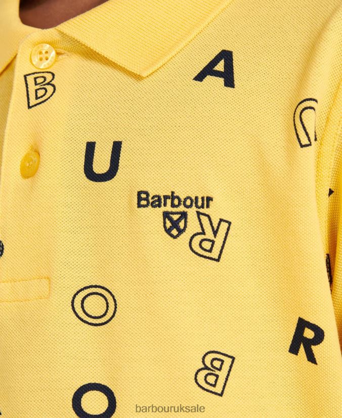 Casper Polo Shirt Barbour Boys R08LB62518 Clothing Sunbleached Yellow