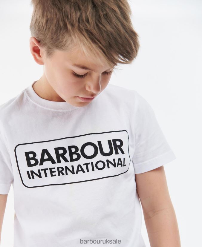 Essential Large Logo T-Shirt Barbour Boys R08LB62527 Clothing Grey Marl - Click Image to Close