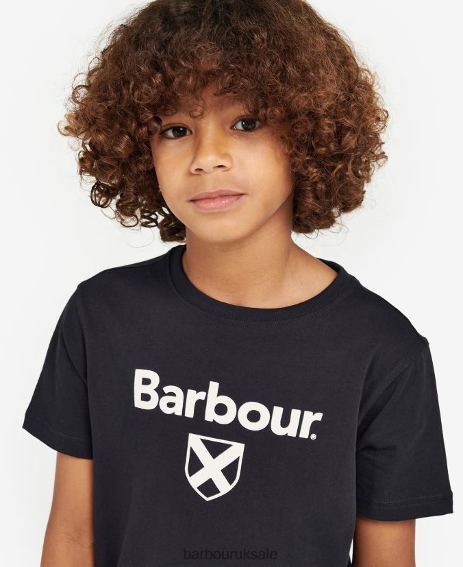 Essential Shield T-Shirt Barbour Boys R08LB62508 Clothing Classic Navy - Click Image to Close