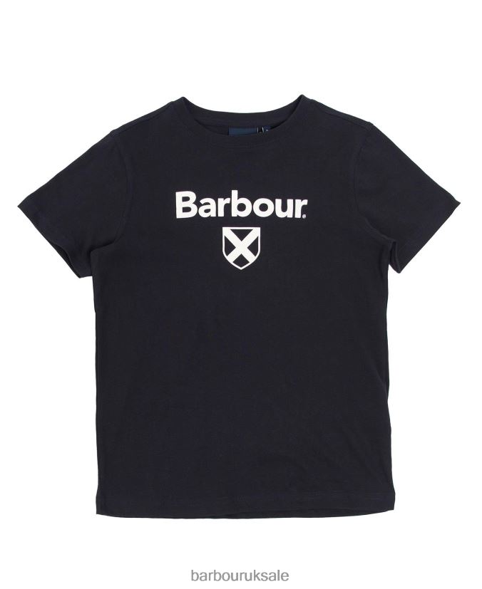 Essential Shield T-Shirt Barbour Boys R08LB62508 Clothing Classic Navy