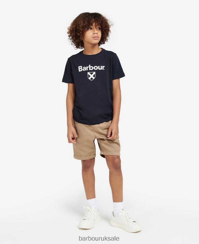 Essential Shield T-Shirt Barbour Boys R08LB62508 Clothing Classic Navy