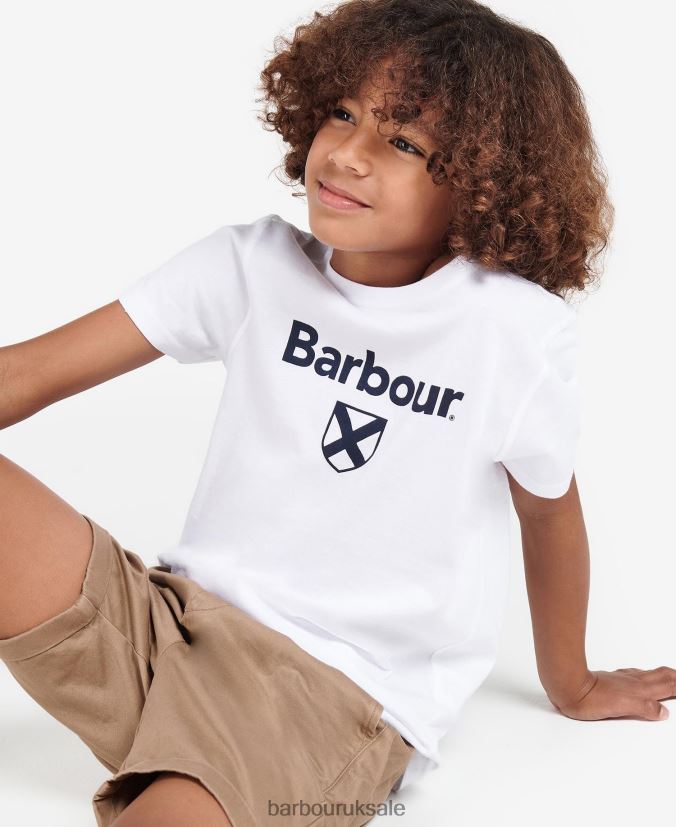 Essential Shield T-Shirt Barbour Boys R08LB62521 Clothing Classic Navy