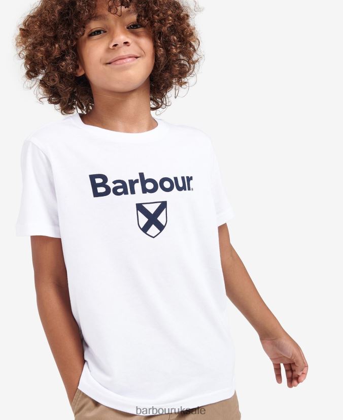 Essential Shield T-Shirt Barbour Boys R08LB62521 Clothing Classic Navy