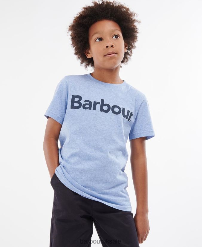 Essentials Logo T-Shirt Barbour Boys R08LB62505 Clothing Navy - Click Image to Close