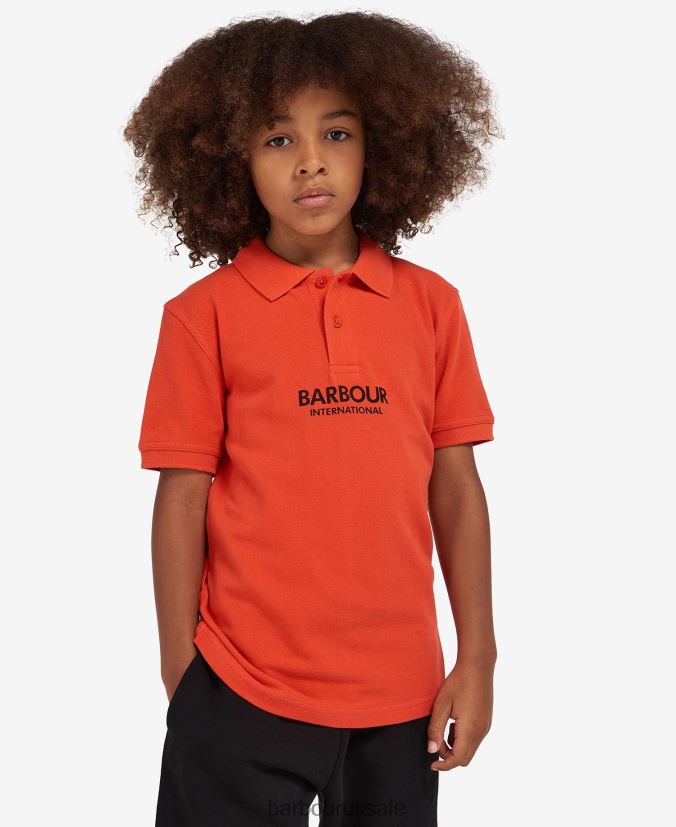 Formula Polo Shirt Barbour Boys R08LB62540 Clothing Spicy Orange