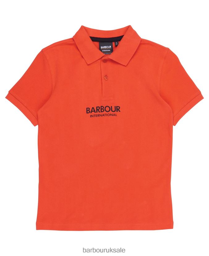 Formula Polo Shirt Barbour Boys R08LB62540 Clothing Spicy Orange