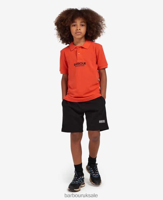 Formula Polo Shirt Barbour Boys R08LB62540 Clothing Spicy Orange