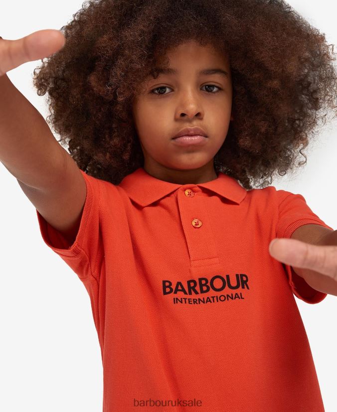 Formula Polo Shirt Barbour Boys R08LB62540 Clothing Spicy Orange