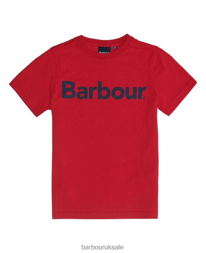 Logo Tee Barbour Boys R08LB62501 Clothing Rich Red