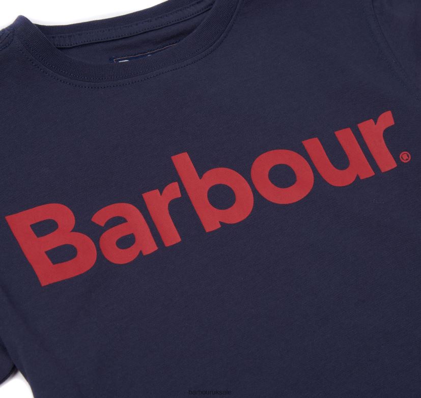 Logo Tee Barbour Boys R08LB62514 Clothing Rich Red