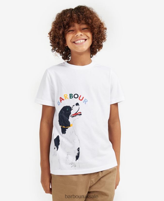 Nigel T-Shirt Barbour Boys R08LB62502 Clothing Classic White