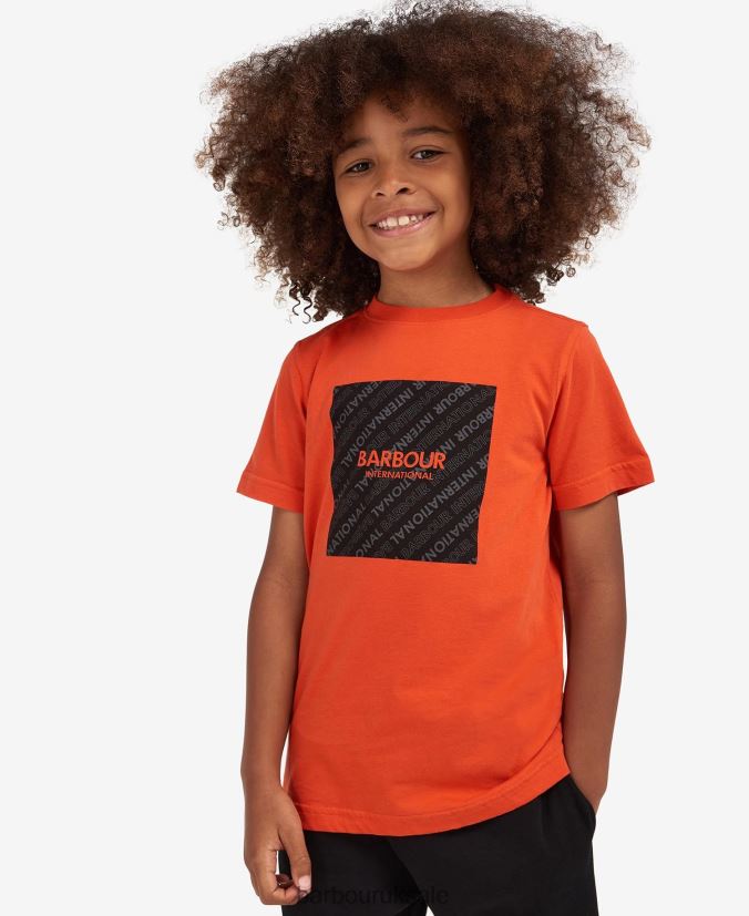 Sol T-Shirt Barbour Boys R08LB62531 Clothing Spicy Orange - Click Image to Close