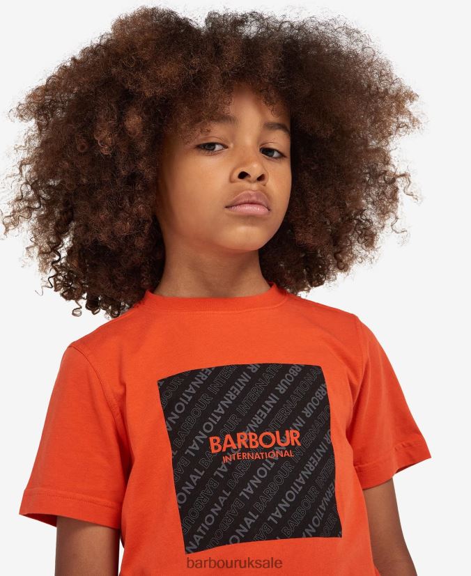 Sol T-Shirt Barbour Boys R08LB62531 Clothing Spicy Orange