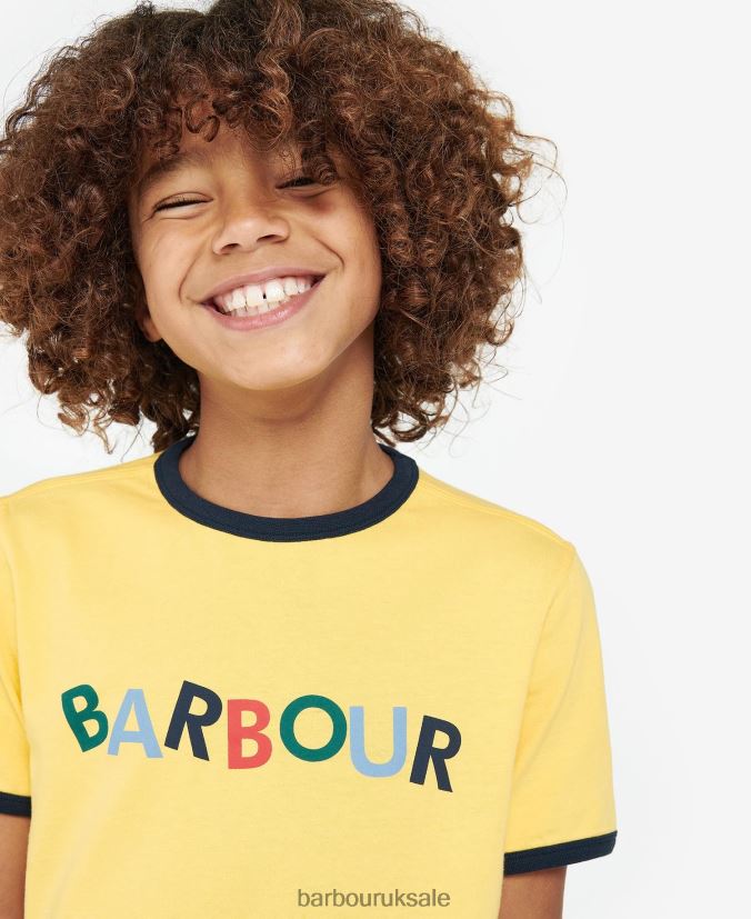 Tam T-Shirt Barbour Boys R08LB62524 Clothing Sunbleached Yellow