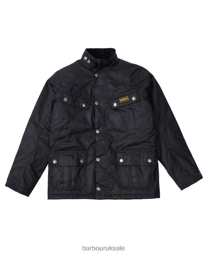 Duke Waxed Jacket Barbour Boys R08LB62471 Clothing Black