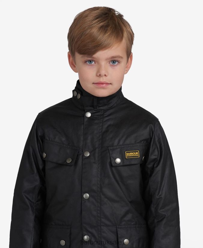 Duke Waxed Jacket Barbour Boys R08LB62471 Clothing Black