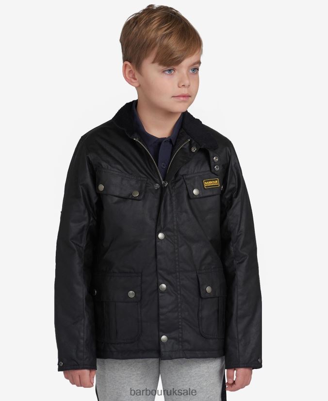 Duke Waxed Jacket Barbour Boys R08LB62471 Clothing Black