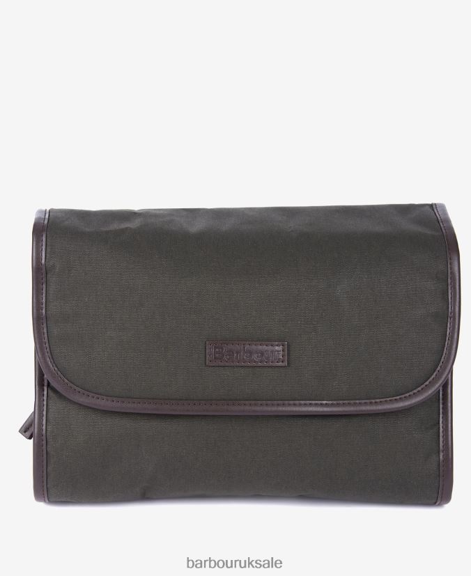 Wax Hanging Washbag Barbour Men R08LB62183 Accessories Olive - Click Image to Close