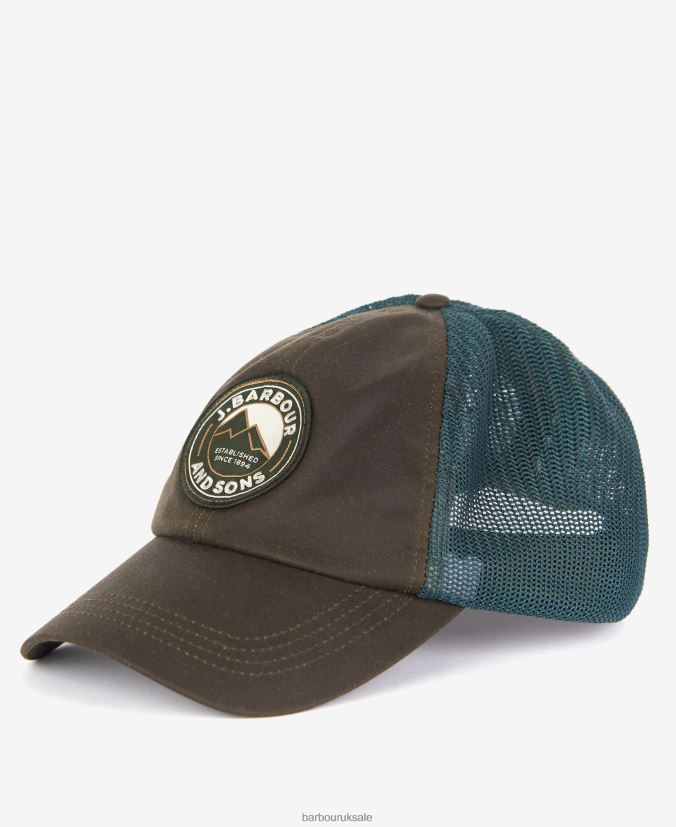 Rydale Trucker Cap Barbour Men R08LB62309 Accessories Olive - Click Image to Close