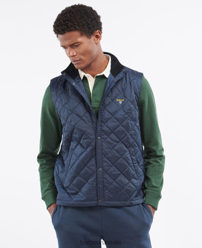 Crest Gilet Barbour Men R08LB6232 Clothing Navy