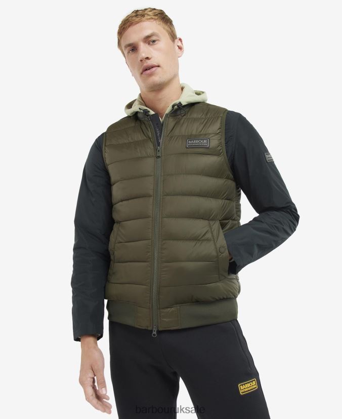 Elgin Quilted Gilet Barbour Men R08LB6275 Clothing Olive