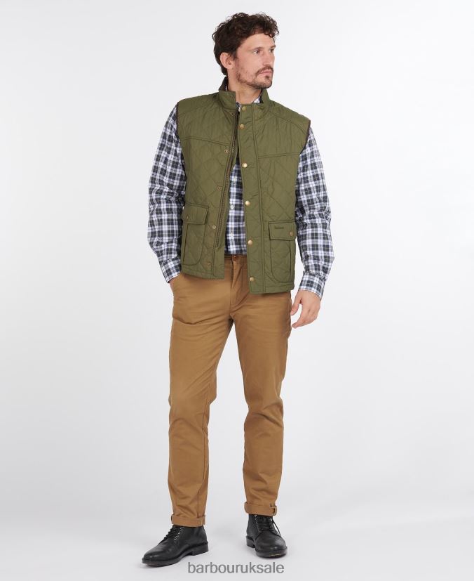 Explorer Gilet Barbour Men R08LB6223 Clothing Mid Olive