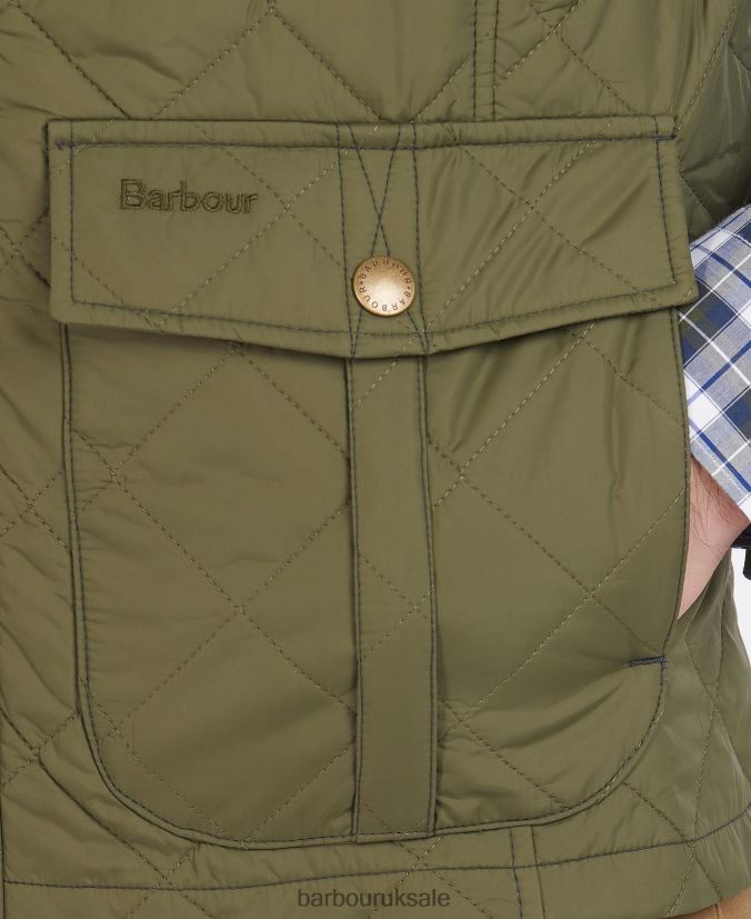 Explorer Gilet Barbour Men R08LB6223 Clothing Mid Olive